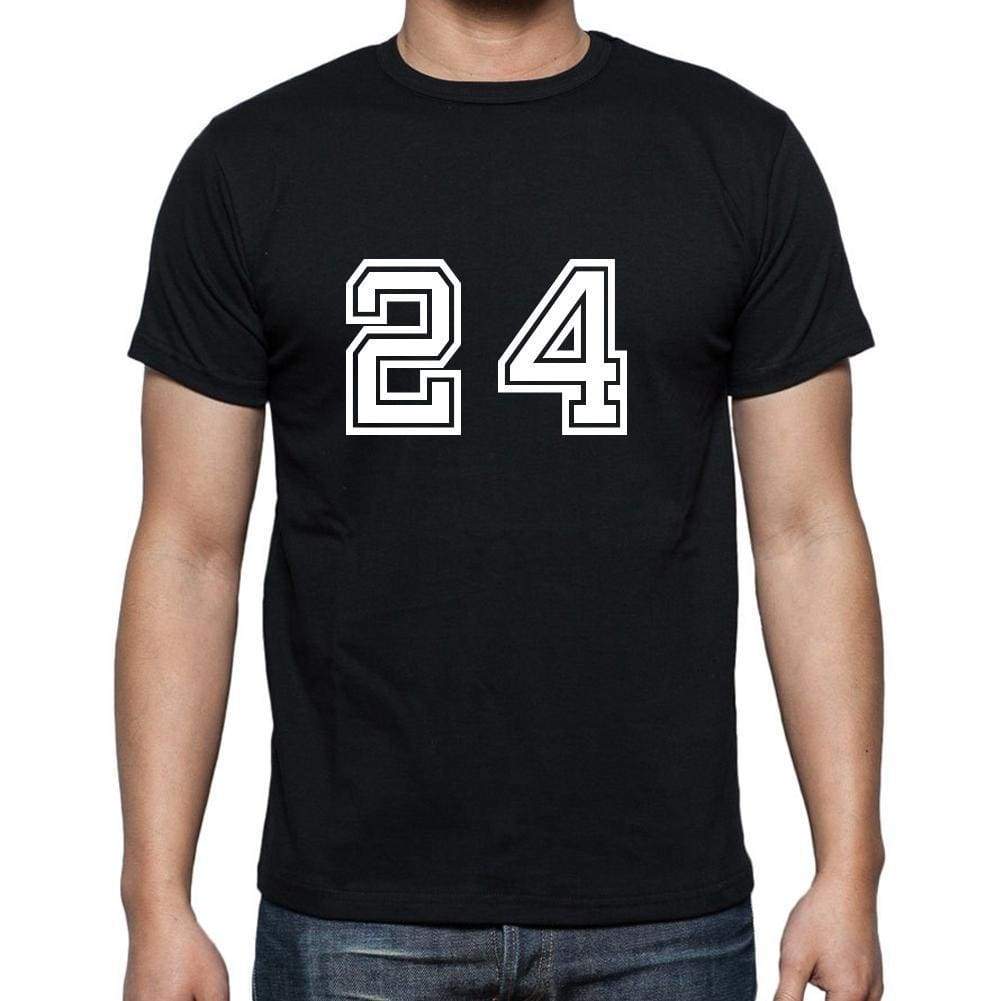 24 Numbers Black Mens Short Sleeve Round Neck T-Shirt 00116 - Casual