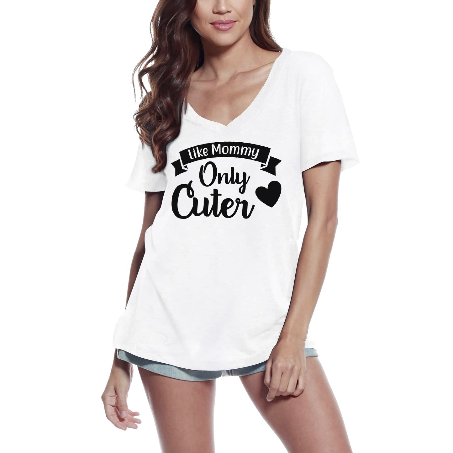 ULTRABASIC Women's T-Shirt Like Mommy Only Cuter - Mother's Gift Tee Shirt Tops