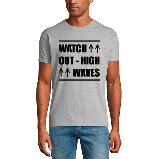 ULTRABASIC Men's Graphic T-Shirt Watch Out High Waves - Music Shirt for Men