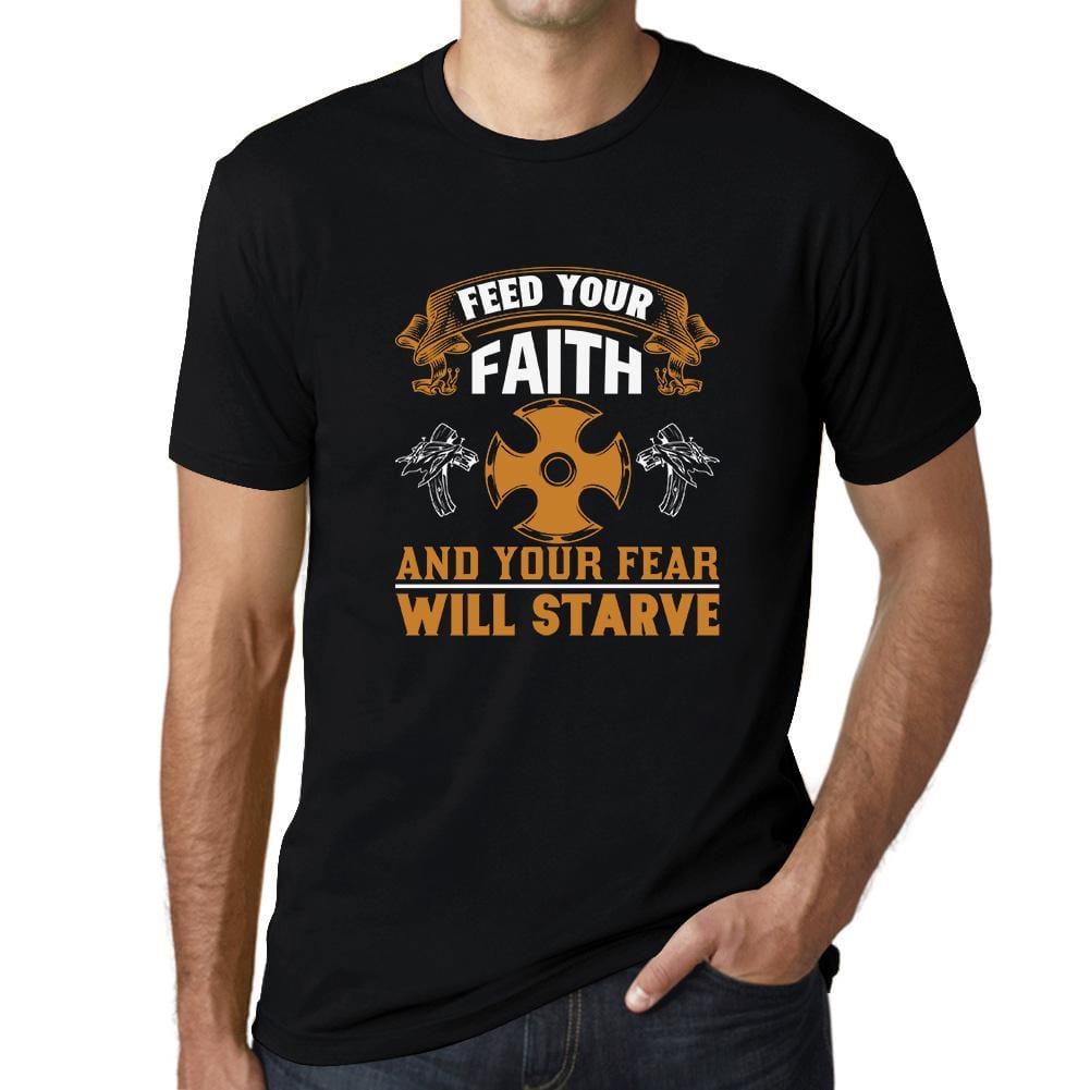 ULTRABASIC Men's T-Shirt Feed Your Faith - Christian Religious Shirt  religious t shirt church tshirt christian bible faith humble tee shirts for men god didnt send you playeras frases cristianas jesus warriors thankful quotes outfits gift love god love people cross empowering inspirational blessed graphic prayer