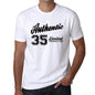 34 Authentic White Mens Short Sleeve Round Neck T-Shirt 00123 - White / S - Casual