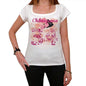 34 Chibougamau City With Number Womens Short Sleeve Round White T-Shirt 00008 - Casual