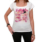 34 White-Dor City With Number Womens Short Sleeve Round White T-Shirt 00008 - Casual