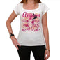 38 Angers City With Number Womens Short Sleeve Round White T-Shirt 00008 - Casual