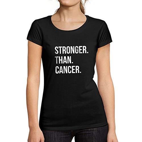 Ultrabasic - Femme Graphique Stronger Than Cancer T-Shirt Cadeau Idées Tee Noir Profond