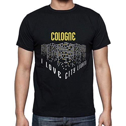 Ultrabasic - Homme T-Shirt Graphique J'aime Cologne Lumières Noir Profond