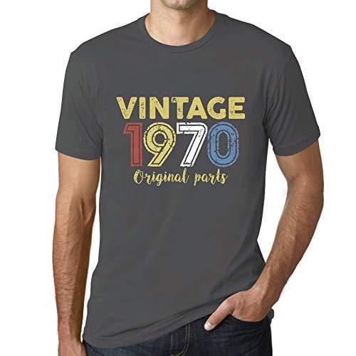 Ultrabasic - Homme Graphique Vintage 1970 T-Shirt Gris Souris