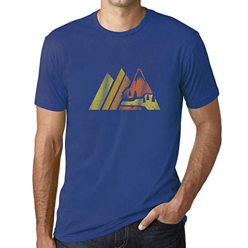 Ultrabasic - Homme Graphique Montagne Rétro Écran Impression de Lettre Tee Shirt Cadeau Royal