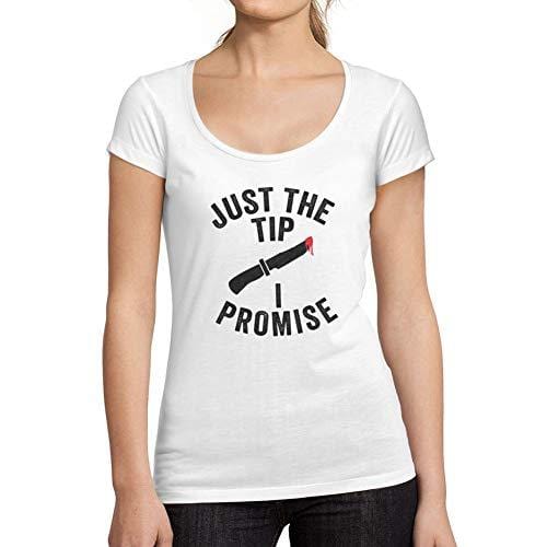 Ultrabasic - Tee-Shirt Femme col Rond Décolleté Juste Le Conseil Que Je Promets Halloween Lettre T-Shirt imprimé Blanc