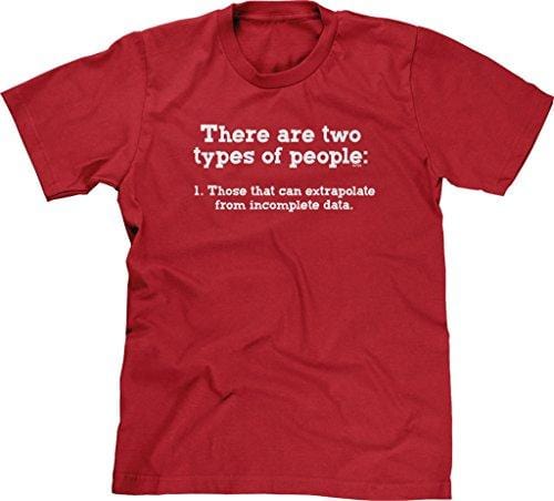 Men's T-shirt Funny T-shirt Two Kinds of People Incomplete Data Red