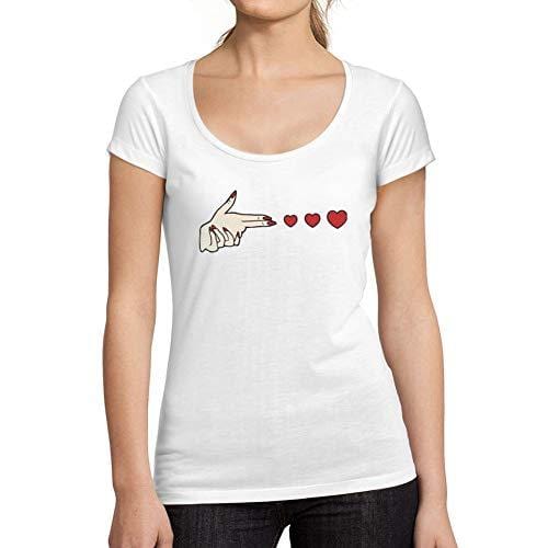 Ultrabasic - Tee-Shirt Femme col Rond Décolleté Amour de Coeur de Tir Blanco