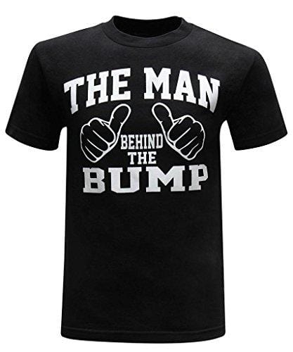 Men's T-shirt Man Behind The Bump Funny Novelty Tshirt Black