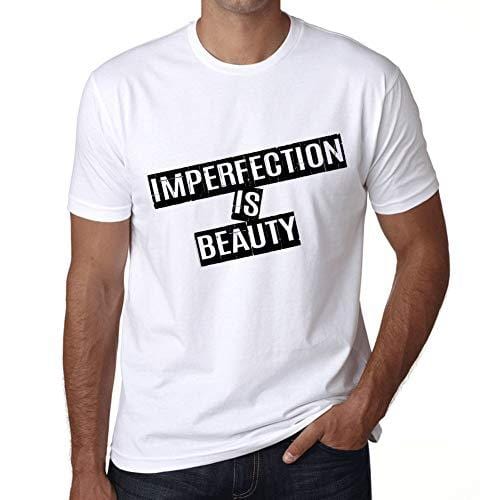 Ultrabasic - Homme T-Shirt Graphique Imperfection is Beauty T-Shirt Cadeau Lettre d'impression Blanc