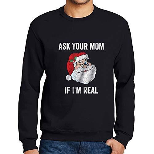 Ultrabasic - Homme Imprimé Graphique Sweat-Shirt Funny Santa Christmas Xmas Gift Ideas Noir Profond