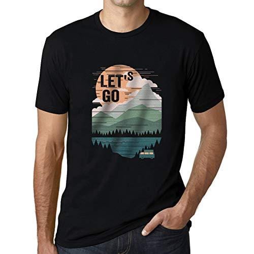 Ultrabasic - Homme T-Shirt Graphique Let's Go Noir Profond
