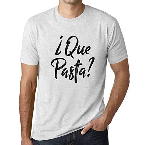 Ultrabasic - Homme Graphique Que Pasta T-Shirt Imprimé Lettres Blanc Chiné
