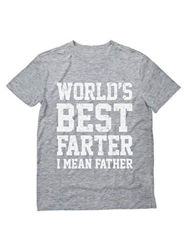 Men's T-shirt Funny Shirt for Dads, World's Best Farter, I Mean Father T-Shirt Gray