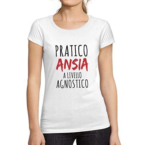 Ultrabasic - Femme Graphique Pratico Ansia T-Shirt Cadeau Idées Tee Blanco