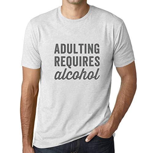 Ultrabasic - Homme T-Shirt Graphique Adulting Requires Alcohol