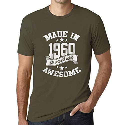 Ultrabasic - Homme T-Shirt Graphique Made in 1960 Idée Cadeau T-Shirt pour Le 60e Anniversaire Army
