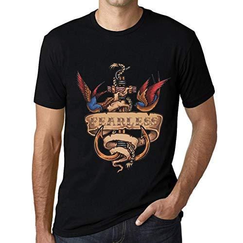 Ultrabasic - Homme T-Shirt Graphique Anchor Tattoo Fearless Noir Profond