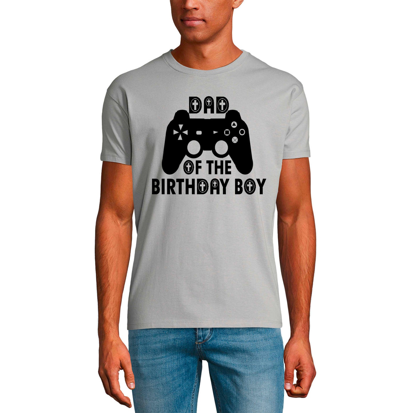 ULTRABASIC Men's T-Shirt Dad of the Birthday Boy - Gaming Shirt for Player mode on level up dad gamer i paused my game alien player ufo playstation tee shirt clothes gaming apparel gifts super mario nintendo call of duty graphic tshirt video game funny geek gift for the gamer fortnite pubg humor son father birthday