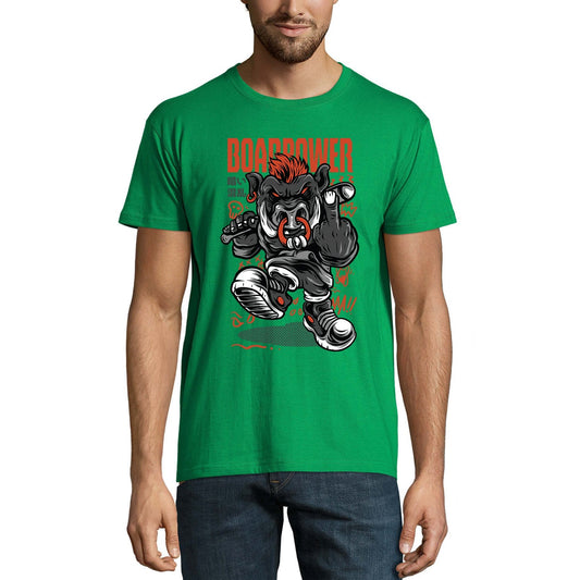 ULTRABASIC Men's Novelty T-Shirt Boarpower - Scary Short Sleeve Tee Shirt
