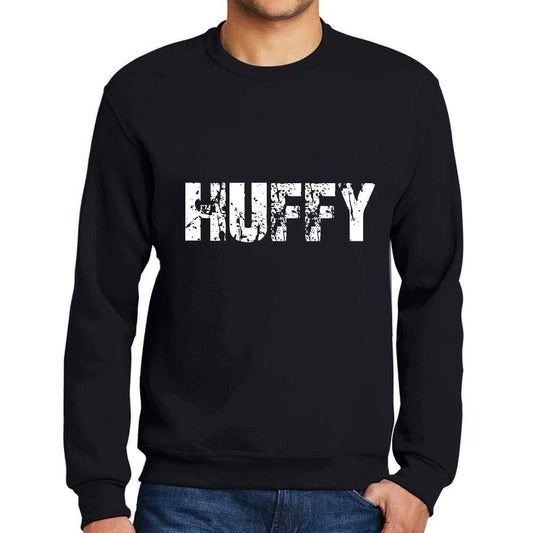 Ultrabasic Homme Imprimé Graphique Sweat-Shirt Popular Words HUFFY Noir Profond