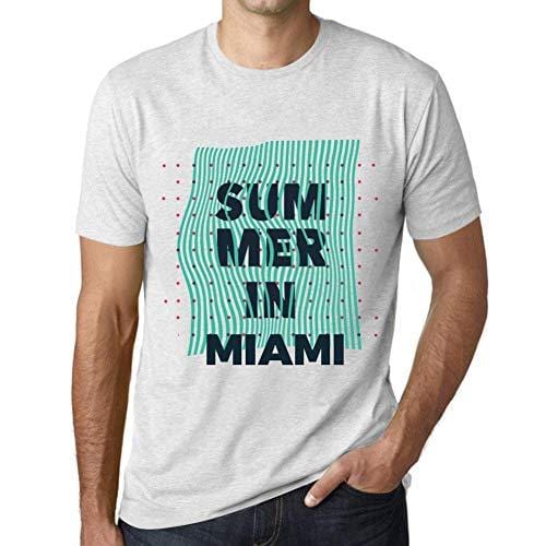 Ultrabasic - Homme Graphique Summer in Miami Blanc Chiné