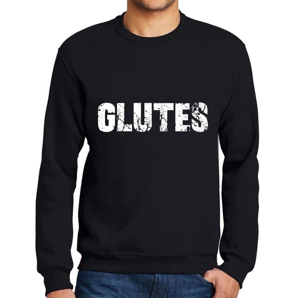 Ultrabasic Homme Imprimé Graphique Sweat-Shirt Popular Words Glutes Noir Profond