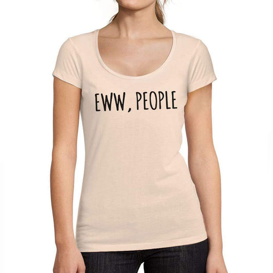 Ultrabasic - Tee-Shirt Femme col Rond Décolleté Ew People Rose Crémeux