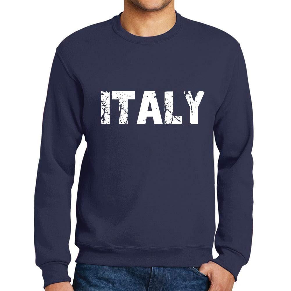 Ultrabasic Homme Imprimé Graphique Sweat-Shirt Popular Words Italy French Marine