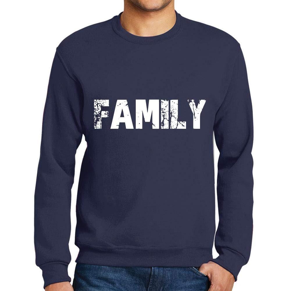 Ultrabasic Homme Imprimé Graphique Sweat-Shirt Popular Words Family French Marine