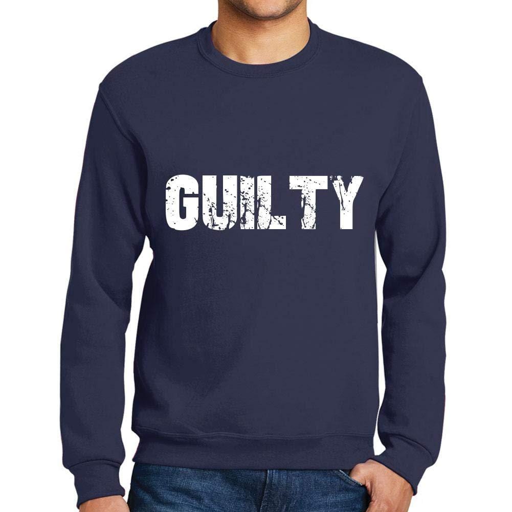 Ultrabasic Homme Imprimé Graphique Sweat-Shirt Popular Words Guilty French Marine