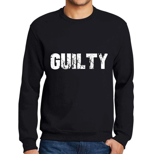 Ultrabasic Homme Imprimé Graphique Sweat-Shirt Popular Words Guilty Noir Profond