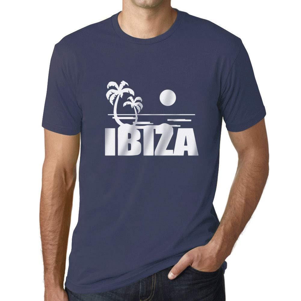 Ultrabasic - Homme T-Shirt Graphique Ibiza Printed Lettering Holidays Denim