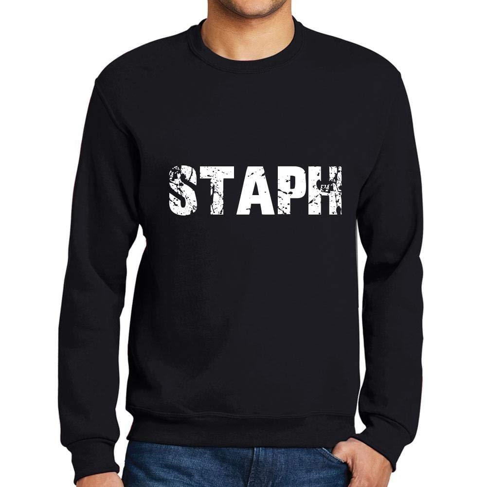 Ultrabasic Homme Imprimé Graphique Sweat-Shirt Popular Words STAPH Noir Profond