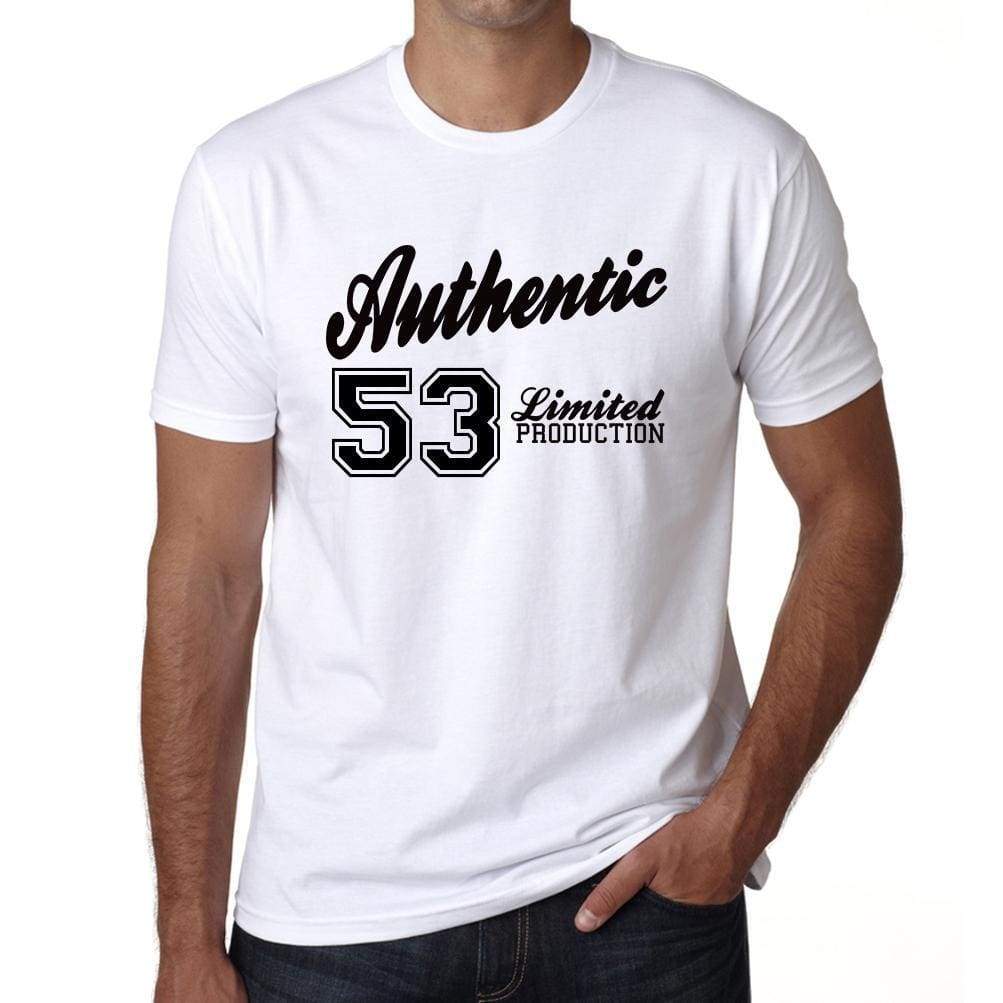 53 Authentic White Mens Short Sleeve Round Neck T-Shirt 00123 - White / L - Casual