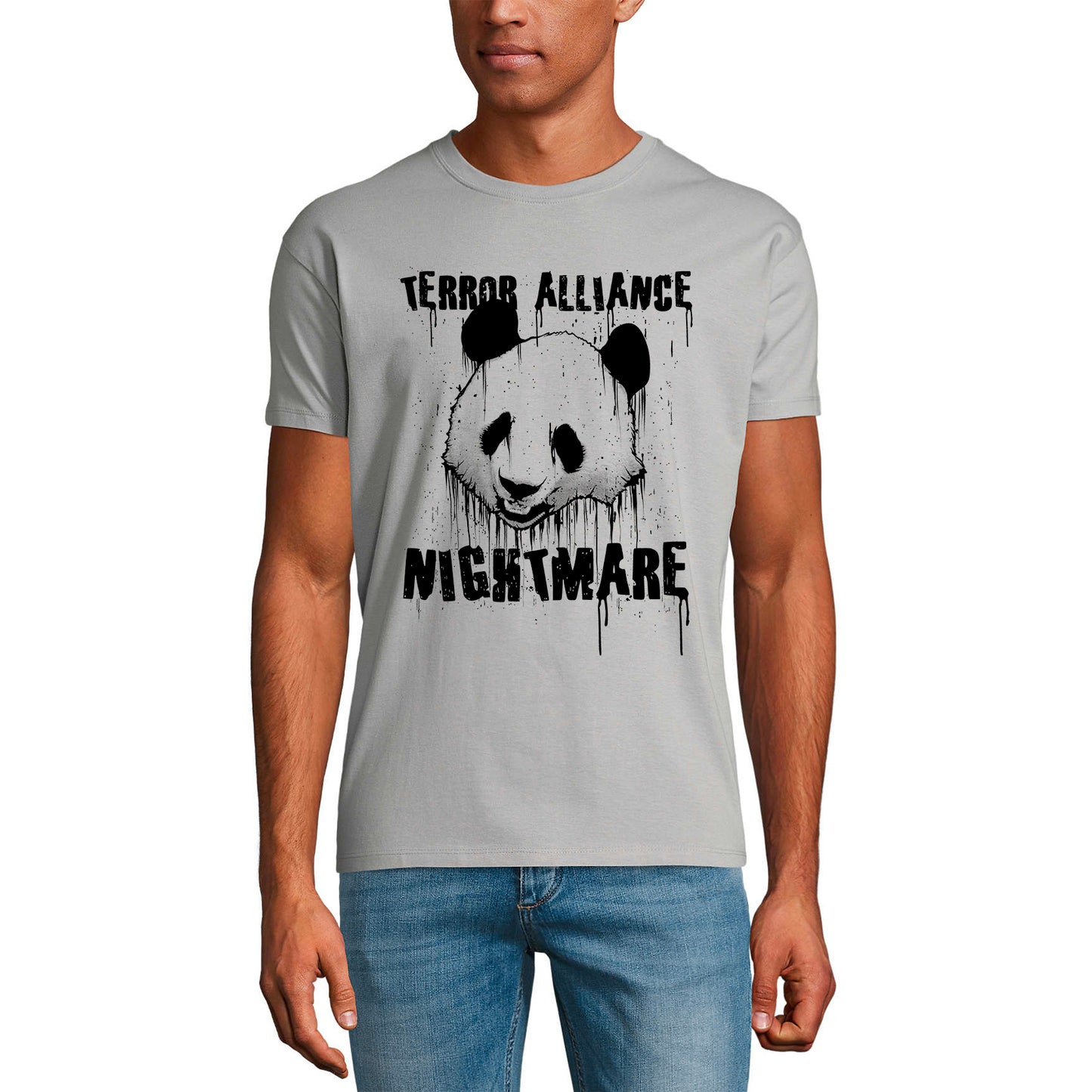 ULTRABASIC Men's Graphic T-Shirt Terror Alliance Nightmare - Panda Shirt for Men