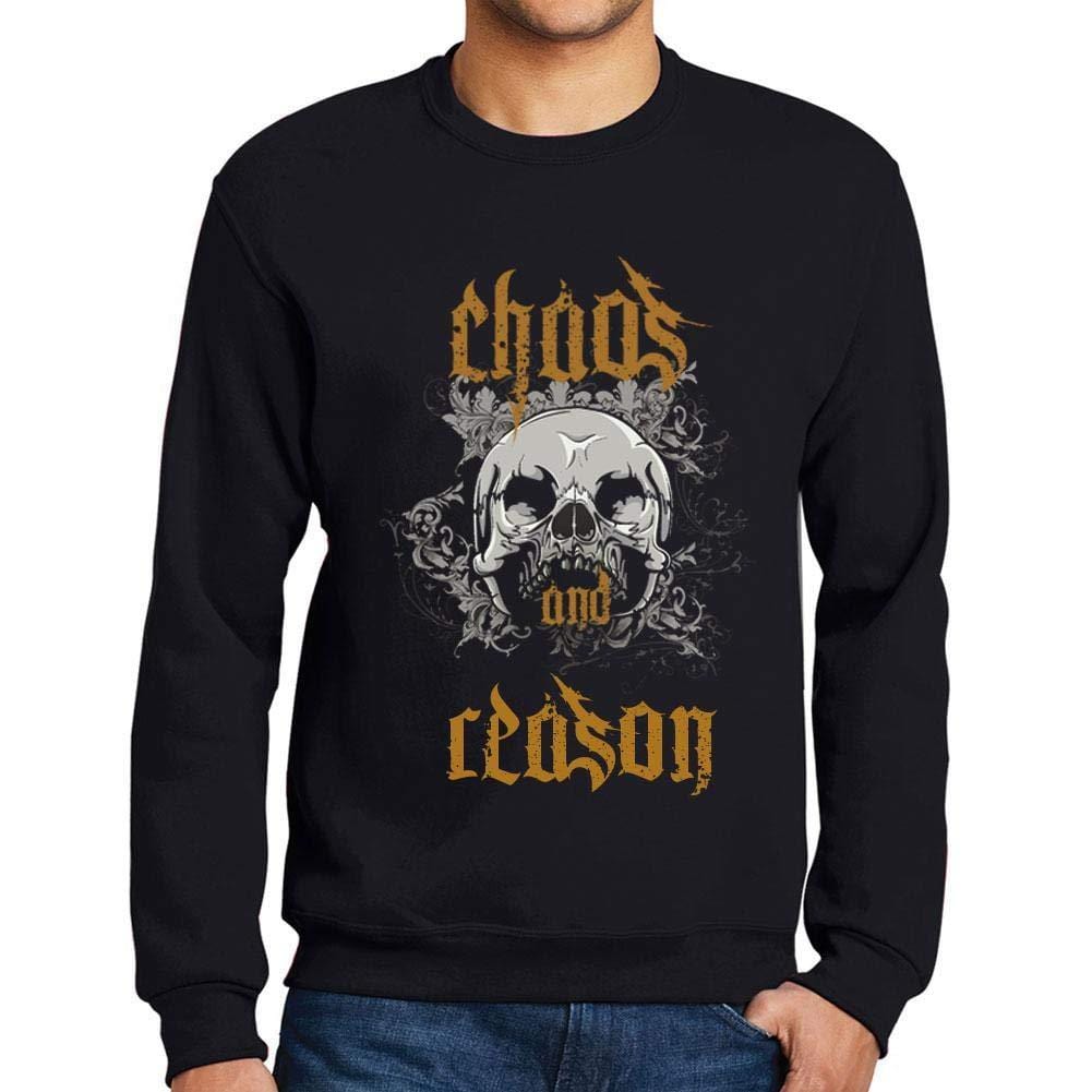 Ultrabasic - Homme Imprimé Graphique Sweat-Shirt Chaos and Reason Noir Profond