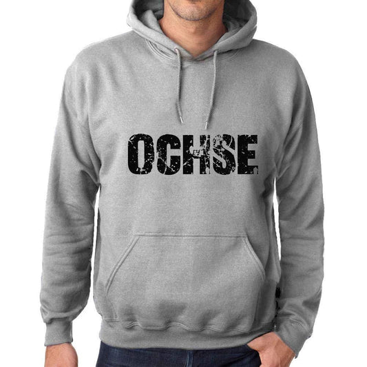 Ultrabasic Homme Femme Unisex Sweat à Capuche Hoodie Popular Words OCHSE Gris Chiné