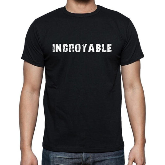 Incroyable, t-Shirt pour Homme, en Coton, col Rond, Noir