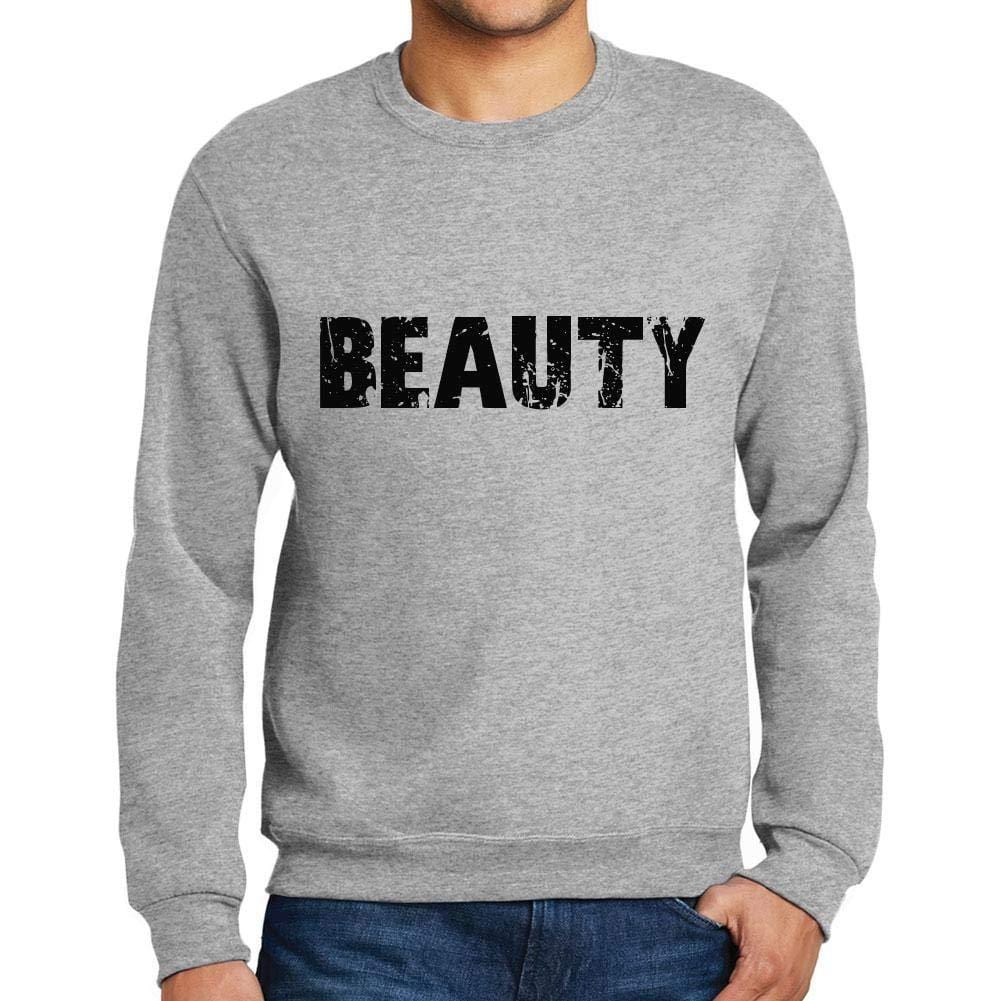 Ultrabasic Homme Imprimé Graphique Sweat-Shirt Popular Words Beauty Gris Chiné
