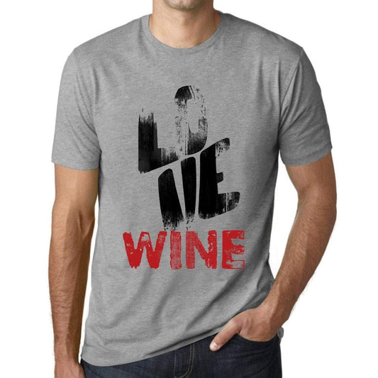 Ultrabasic - Homme T-Shirt Graphique Love Wine Gris Chiné