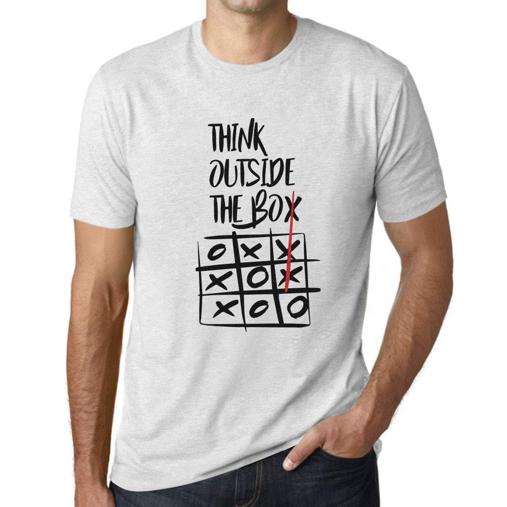 Ultrabasic - Homme T-Shirt Graphique Think Outside The Box Blanc Chiné