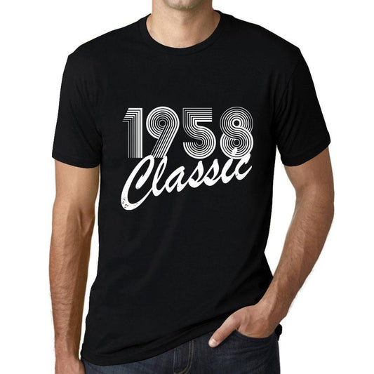 Ultrabasic - Homme T-Shirt Graphique Years Lines Classic 1958 Noir Profond