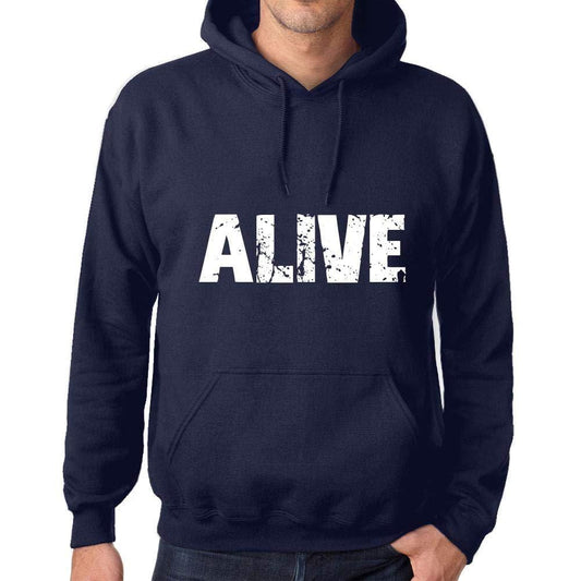 Ultrabasic Homme Femme Unisex Sweat à Capuche Hoodie Popular Words Alive French Marine