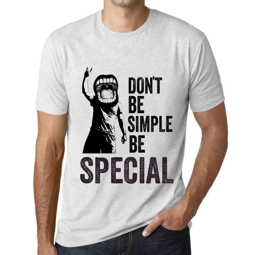 Ultrabasic Homme T-Shirt Graphique Don't Be Simple Be Special Blanc Chiné