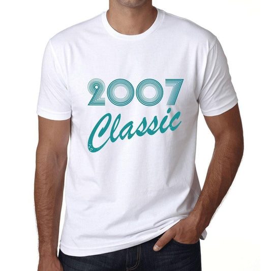 Ultrabasic - Homme T-Shirt Graphique Years Lines Classic 2007 Blanc