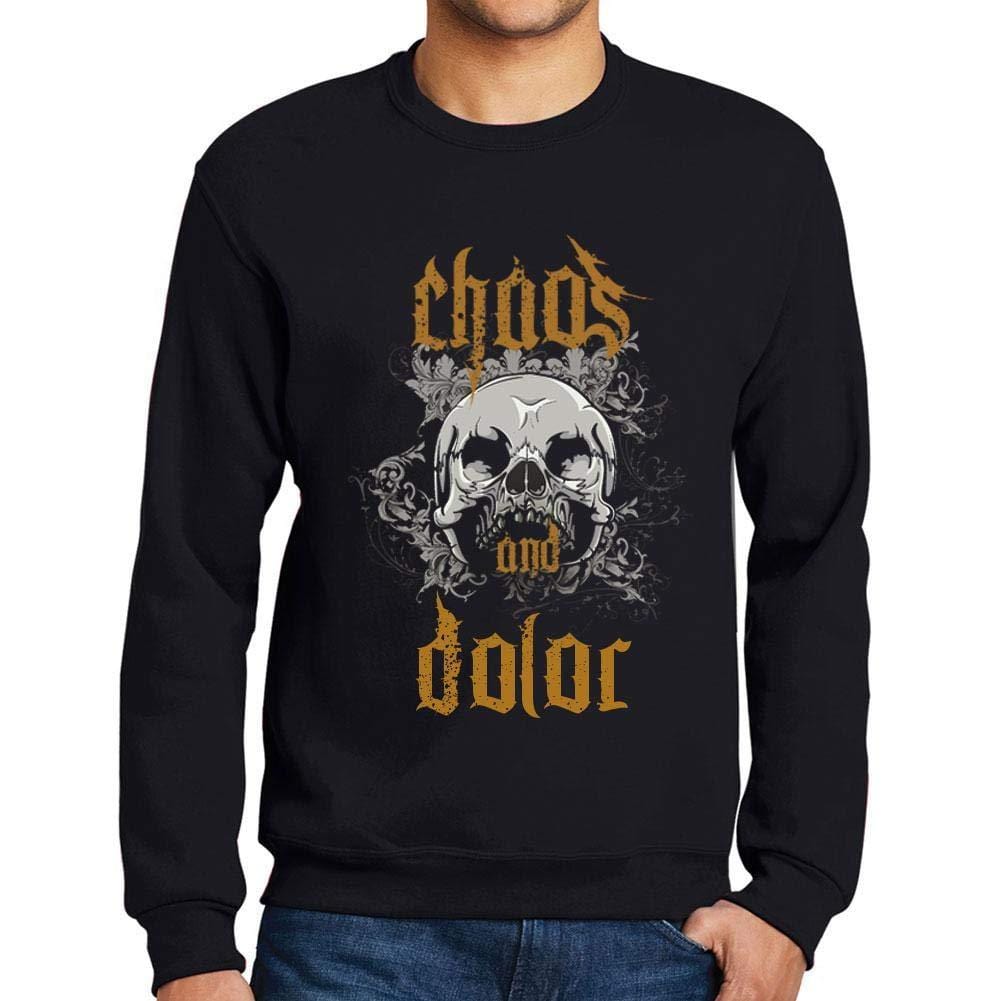 Ultrabasic - Homme Imprimé Graphique Sweat-Shirt Chaos and Dolor Noir Profond